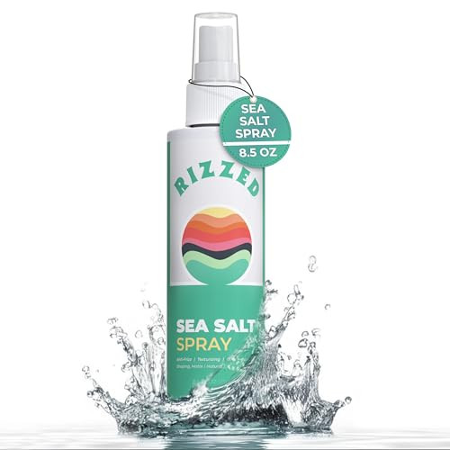 Rizzed Sea Salt Spray For Hair Men - Texturizing Spray With Castor Oil & Naturally Sourced Ocean Salts - Texture Sea Salt Sprays For Men - Surf Sprays To Add Volume And Beach Hair 8.5Oz