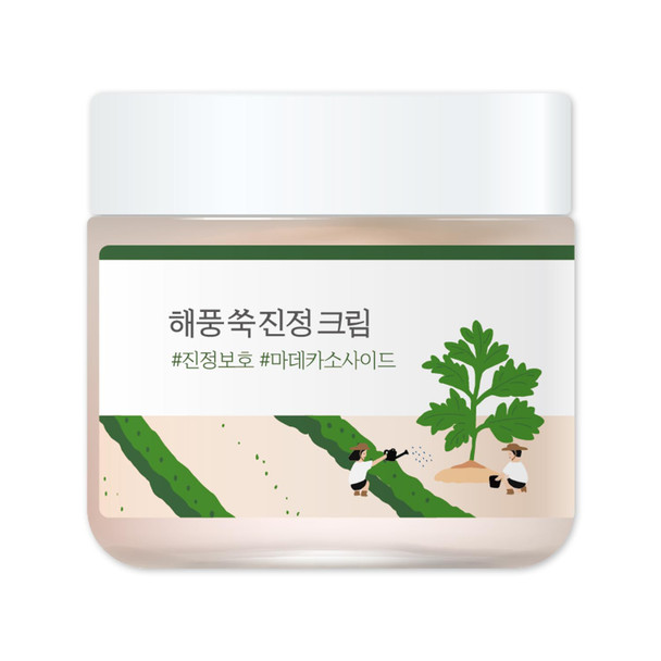 Round Lab Mugwort Calming Cream 80Ml / Soothing Moisturizing Madecassoside Calming Cream