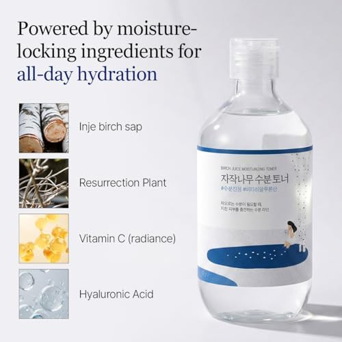 Round Lab Birch Juice Moisturizing Toner 300Ml / Vita Hyaluronic Acid Alcohol-Free Fragrance & Essential Oil-Free Hydrating Toner