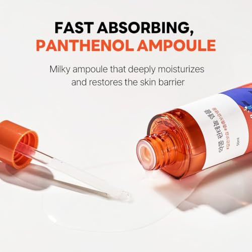 Round Lab Soybean Panthenol Ampoule 1.69 Fl Oz Deep Hydration Serum With Nano Niosome Panthenol And Ceramides For Skin Barrier Strengthening And Non Sticky Moisture Retention Korean Skincare