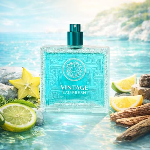 Sandora Fragrances Eau De Parfum For Men Lemon Bergamot Cedar & Amber Fresh Aquatic Elegant Refined Scent 3.4 Fl Oz / 100Ml