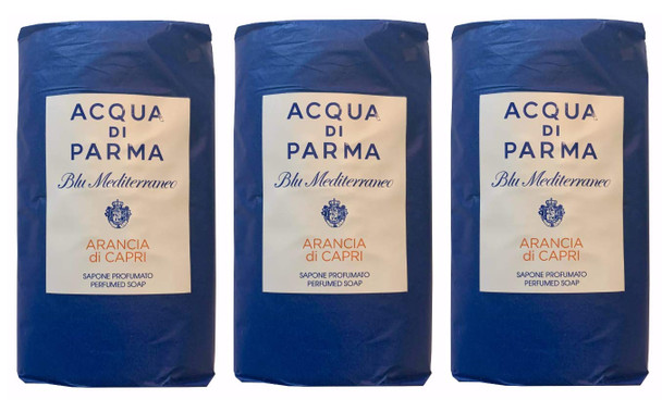 Acqua Di Parma Arancia Di Capri Blu Mediterraneo Wrapped Soaps 100 grams - Set of 3