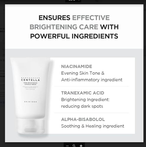 Skin1004 Tone Balancing Capsule Cream Korean Face Moisturiser With Madewhite Niacinamide & Tranexamic Acid Hydrating Face Cream With Madagascar Centella Korean Skincare 75Ml