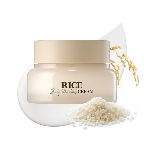 Skinfood Rice Brightening Cream Korean Face Moisturizer With 48 Hours Fermented Rice Water Korean Skin Care Rice Moisturizer For Natural Glow Skin Nourishing Vegan 60Ml/2Fl.Oz