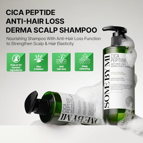 Some By Mi Cica Peptide Derma Scalp Shampoo 9.63 Fl Oz Strengthening Shampoo For Thinning Hair & Sensitive Scalp Hydrating Soothing Korean Haircare