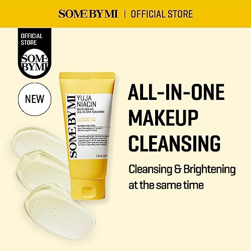 Some By Mi Yuja Niacin Brightening All In One Cleanser - 3.38Oz 100Ml - Mild Daily Face Wash For Dull-Looking Skin - Low Ph Formula With No Irritation - Pore And Sebum Care - Korean Skin Care