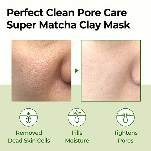 Some By Mi Super Matcha Pore Clean Clay Mask - 3.52Oz 100G - Made From Match Water For Sensitive Skin - Skin Moisturizing Effect With Sebum And Pore Care - Korean Skin Care