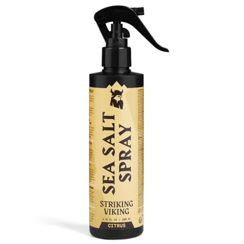 Striking Viking Sea Salt Spray For Men Citrus Scent Hair Texturizing Spray - Volumizing Curl Enhancing Shape & Hold 6.76 Fl Oz Paraben Free Made In Germany