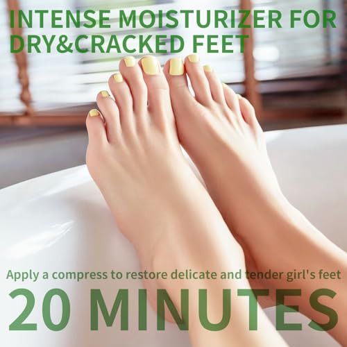 Suladec Moisturizing Foot Mask With Shea Butter And Goat Milk Hydrating Foot Masks For Dry Cracked Feet Dry Skin Moisturizer For Soft And Smooth Touch Feet - Men Women 5 Pairs