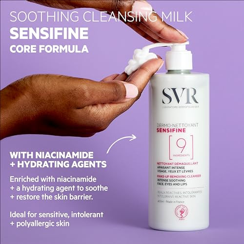 Svr - Sensifine Dermo-Cleanser - Hydrating Cleansing Cream With Niacinamide - Gentle Makeup Remover - Suitable For Sensitive Skin - Hypoallergenic - 98% Naturally-Derived Ingredients 13.5 Fl.Oz