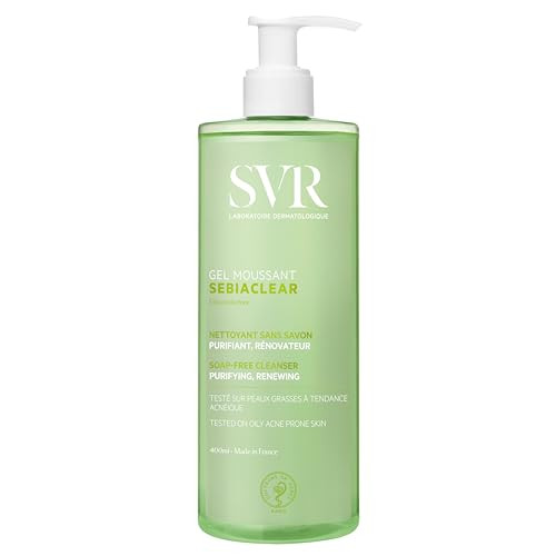 Svr - Sebiaclear Foaming Gel - Face & Body Cleanser With Salicylic Acid & Pha - For Teenagers To Adults Combination Oily And Sensitive Skin - Gently Cleanses And Unclogs Pores 13.5 Fl.Oz