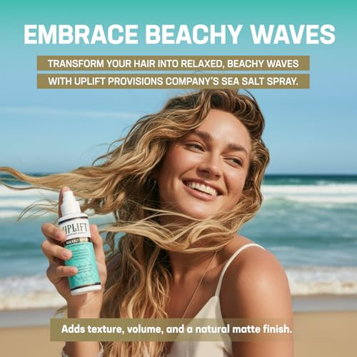 Uplift Provisions Company Sea Salt Spray - Versatile Texture Spray For Hair To Achieve Perfect Beach Waves Amplify Curly Hair Or Boost Volume In Fine Or Thin Strands 5.5 Oz