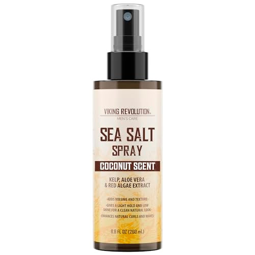 Viking Revolution Coconut Sea Salt Spray For Hair Men - Hair Texturizing Spray With Kelp Aloe Vera & Red Algae Extract - Surf To Add Volume And Texture - Sea Salt For Men Beach