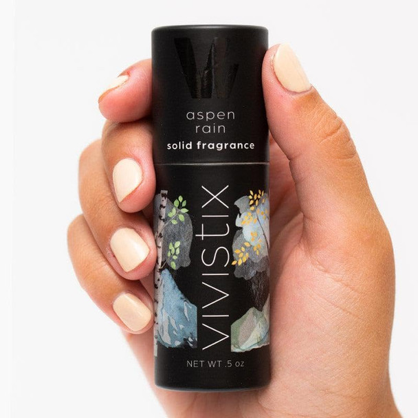 Vivistix Solid Perfume Stick | Aspen Rain Scent | Portable Clean Fresh Rain Aquatic Travel Perfume | Made In The Usa | No Parabens Phthalates Or Preservatives