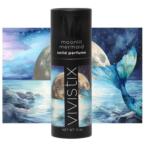 Vivistix Solid Perfume Stick | Moonlit Mermaid Scent | Portable Clean Fresh Aquatic Travel Perfume | Made In The Usa | No Parabens Phthalates Or Preservatives