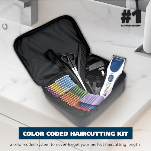 Wahl Color Pro Cordless Rechargeable Hair Clipper & Trimmer Easy Color-Coded Guide Combs - For Men Women & Children Model 9649P