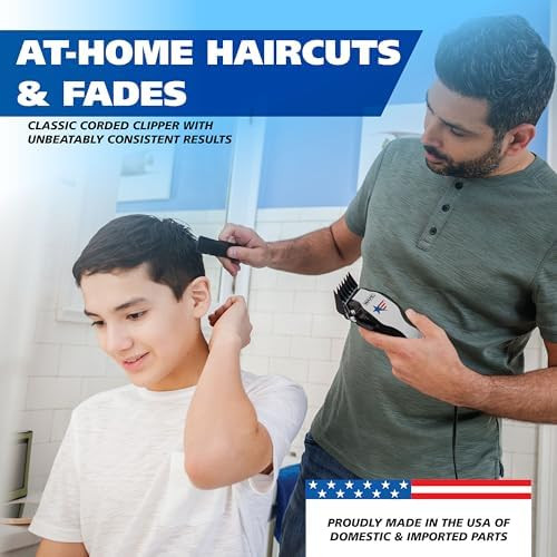 Wahl Usa Anthem Classic Haircutting Kit Corded Hair Clipper For Men With No-Snag Blades Powerful Powerdrive Motor & Adjustable Fade Lever Model 3029140