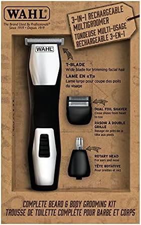 Wahl Canada Complete Beard & Body Grooming Kit 3-In-1 Rechargeable Multigroomer Trimmer Includes 4 T-Blade Trimming Guides Ideal For Blending Tapering And Defining Beards Men Grooming - Model 3286