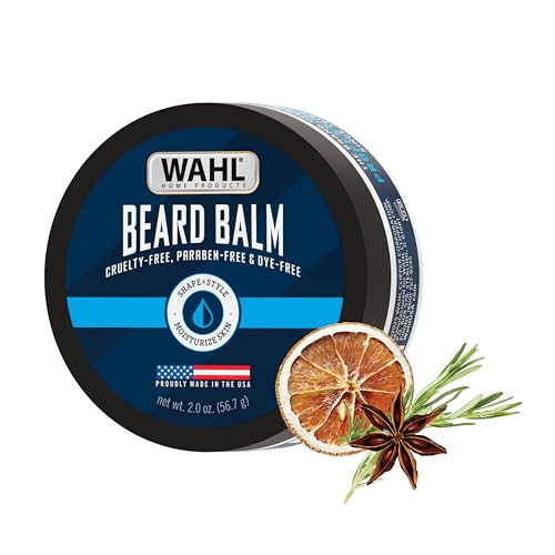 Wahl Beard Balm For Men - Shapes And Styles Facial Hair Leave In Conditioner For A Light Hold For All-Day Control With Shea Butter Aloe Mango Seed Butter & Candelilla Wax - Model 3028690