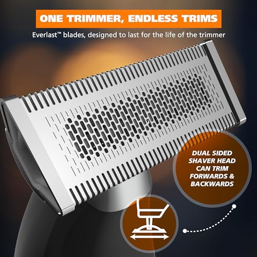 Wahl Trim Ninja Hybrid Electric Shaver For Facial Hair & Nose Grooming 2 Heads - Bi-Directional Electric Beard Trimmer For Men Precision Ear & Nose Hair Trimmer For Men Model 3030114