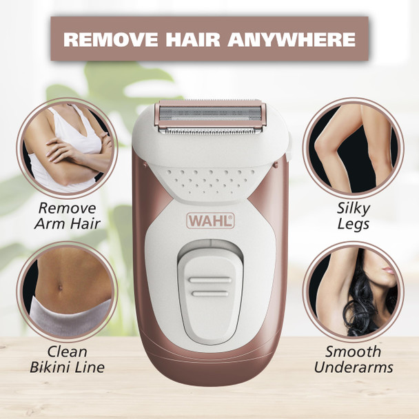 Wahl Smooth Confidence Ladies Waterproof Cordless Battery Shaver For Legs Bikini Line And Armpits - Model 7067