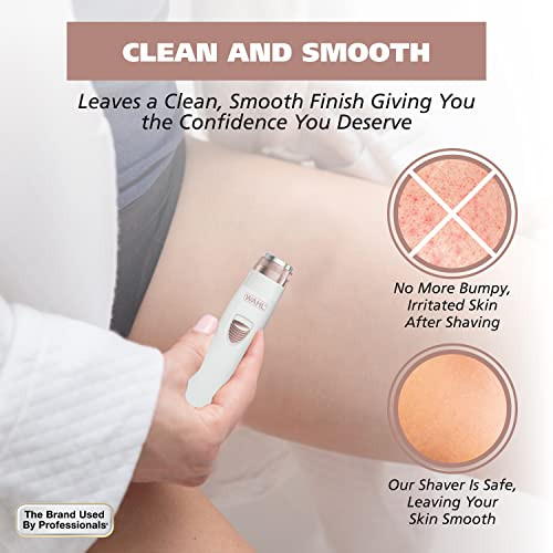 Wahl Clean & Smooth Ladies Rechargeable Facial Hair & Peach Fuzz Electric Shaver For Women Compact Size For Travel - Model 9865-2801V