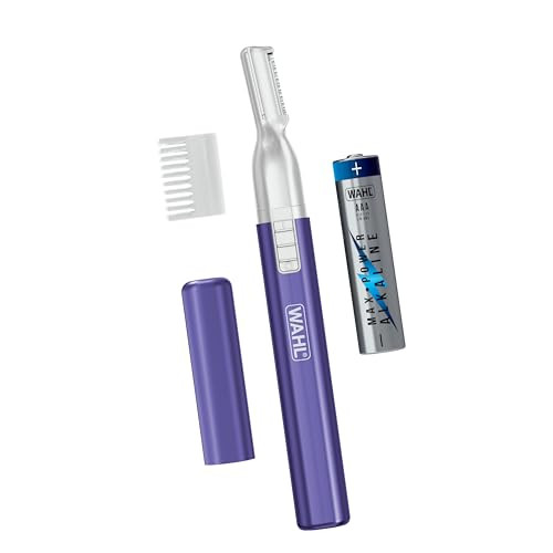Wahl Clean & Confident Female Battery Pen Trimmer With Rinseable Blades For Eyebrows Facial Hair & Light Grooming- Hygienic Grooming & Easy Cleaning With Battery Included - Model 5640-100