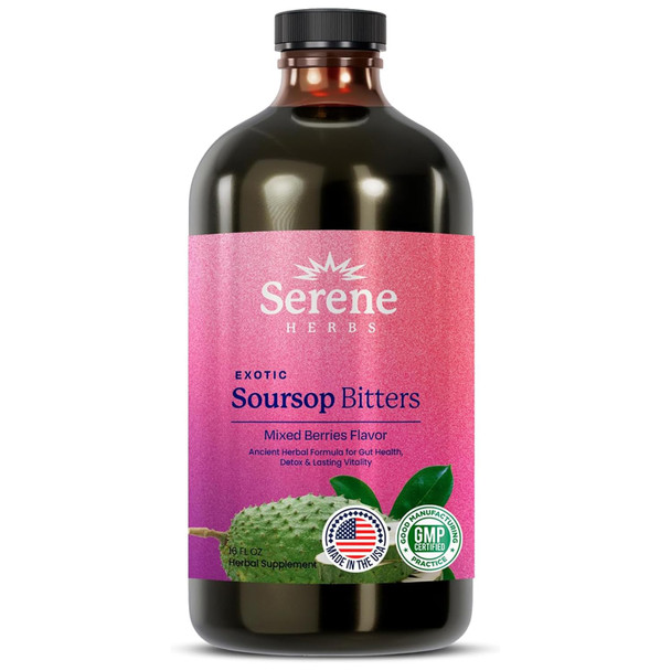 Serene Herbs Soursop Herbal Blend Liquid Mixed Berry 16 fl oz