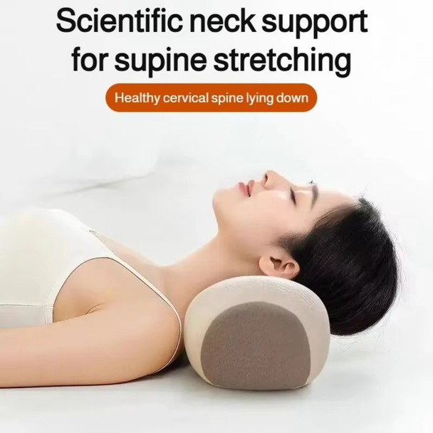 ZHIWEIKJ Cylindrical Buckwheat Pillows Breathable Help Sleep Cervical Vertebra Pillow Neck Pain Relief Anti-arch - Beige-Type 1