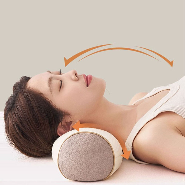 ZHIWEIKJ Cylindrical Buckwheat Pillows Breathable Help Sleep Cervical Vertebra Pillow Neck Pain Relief Anti-arch - Beige-Type 1