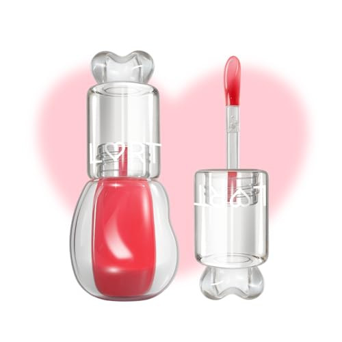 Ootd Flrt Peptide Lip Oil Tinted Glaze High-Pigment Hydrating Korean Lip Oil Gloss With Peptides Non-Sticky Dewy Shine Heart-Shaped Cap 3G 03 (Cherry Melt)