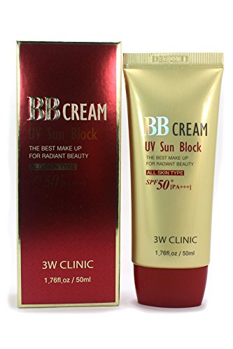 3W Clinic Uv Sun Block Bb Cream Spf50 Pa+++Korea Cosmetics
