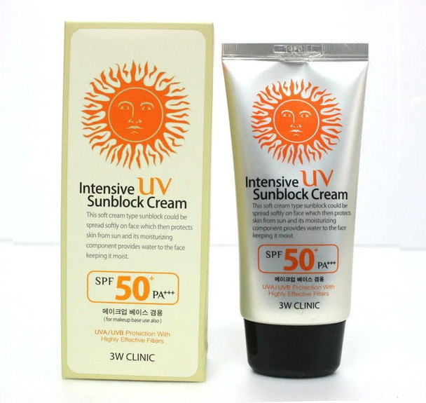 3W Clinic Intensive Uv Sunblock Cream Spf50 Pa+++ 70Ml / 2.37 Fl.Oz(Pack Of 2)