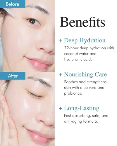 9 Wishes Hydra Ampoule Ii (1.01 Fl Oz) Award-Winning Hydrating Serum For Face With Hyaluronic Acid 55% Coconut Water 72-Hour Long-Lasting Moisture Korean Glass Skin Effect