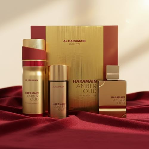 Al Haramain Amber Oud - Ruby Edition By Al Haramain For Unisex Adult - 3 Pc Set 2.5Oz 1Oz 6.6Oz