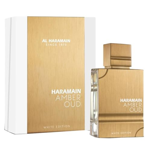 Al Haramain Amber Oud White Edition For Unisex - Arabian Perfume For Women & Men - Long Lasting Fragrance With Notes Of Bergamot Jasmine Patchouli Musk Vanilla - Arabic Eau De Parfum Spray 2 Oz