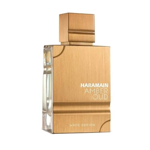 Al Haramain Amber Oud White Edition For Unisex - Arabian Perfume For Women & Men - Long Lasting Fragrance With Notes Of Bergamot Jasmine Patchouli Musk Vanilla - Arabic Eau De Parfum Spray 2 Oz