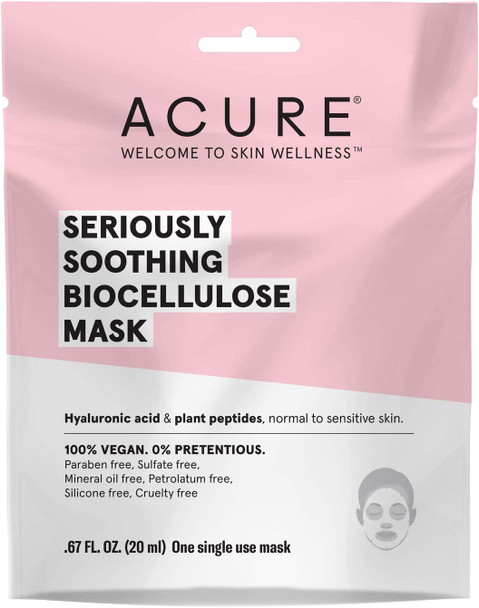 Acure, Seriously Soothing, Biocellulose Mask, 1 Single Use Mask