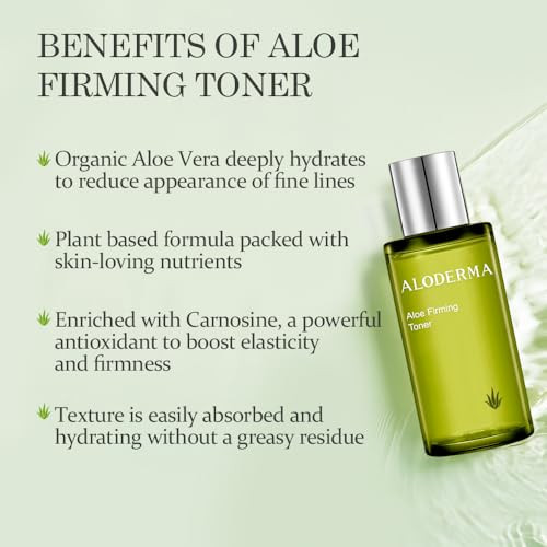 Aloderma Signature Aloe Firming & Rejuvenating Set - 5 Pieces - Gel Cleanser Toner Serum Cream