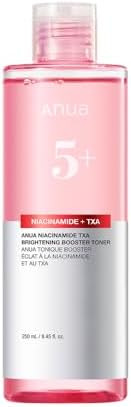 Anua Niacinamide Tranexamic Acid Brightening Booster Toner Lightweight Pink Essence Toner For Dark Spot Care Glow & Skin Clarity Korean Skincare 8.45 Fl Oz