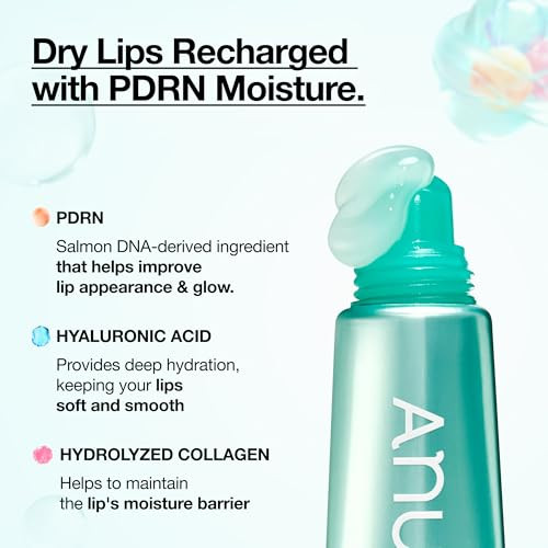 Anua Pdrn Lip Serum Long-Lasting Hydration For Dry Cracked Lips Non-Sticky Moisturizing Lip Care With Salmon Dna Hyaluronic Acid & Collagen Korean Skincare 0.33 Fl.Oz