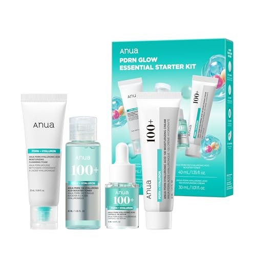 Anua Salmon Dna Pdrn Glow Essential Starter Kit Hyaluronic Acid Skincare Set Glass Skin Routine With Firming & Hydrating Cleanser Toner Serum & Cream Mini Travel Essentials Korean Skincare