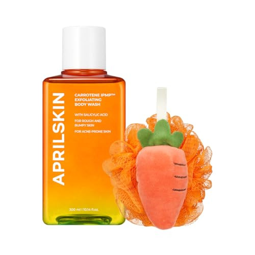 Aprilskin Carrotene Body Wash With Shower Loofah: Carrotene Ipmp Exfoliating Body Wash And Carrotene Exfoliating Shower Loofah
