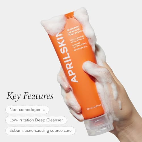 Aprilskin Carrotene Clarifying Foam Cleanser - Deep Cleansing With Bhas & Sebum Control For Oily Sensitive Acne-Prone Skin - 120Ml - Vegan Cruelty