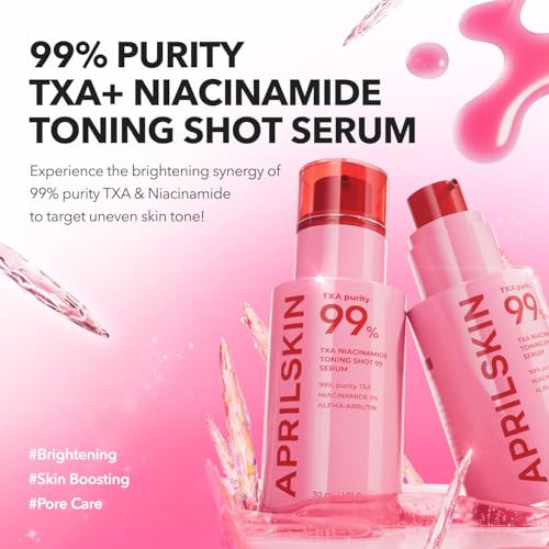 Aprilskin Txa Glass Skincare Trio: Txa Niacinamide Toning Shot 99 Spicule Facial Serum Txa Niacinamide 99 Pink Milky Toner And Txa Pink Capsule Gel Mask(4Ea)
