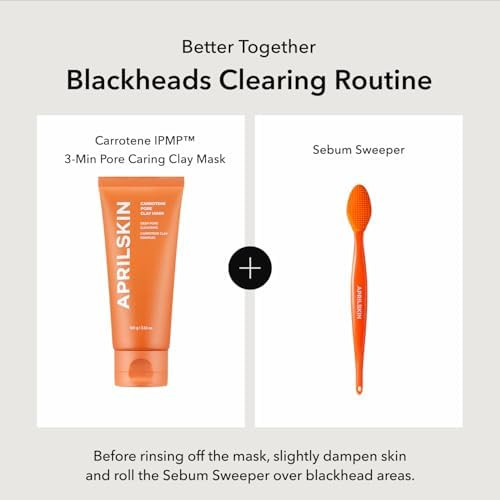 Aprilskin Pore Care Duo With Pore Brush With Sebum Sweeper: Carrotene Ipmp Hydromelt Cleansing Balm Carrotene Ipmp 3-Min Quick Dry Pore Caring Clay Mask And Pore Cleansing Facial Silicone Brush
