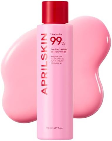 Aprilskin Txa+Niacinamide 99 Pink Milky Toner 99% High-Purity Txa 3%+ Niacinamide 5% For Brightening Highly Concentrated Cream Toner Deep Moisturizing Formula For Dull Skin 5.07 Fl.Oz