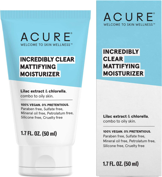 Acure Organics, Oil Control Facial Moisturizer, Lilac Stem Cells + 1% Chlorella Growth Factor, 1.75 fl oz