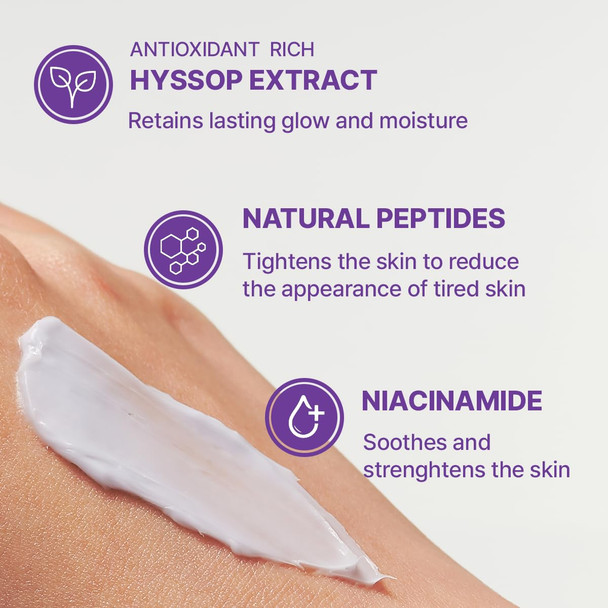 Arencia Hyssop Blurring Cream Intense Collagen Face Moisturizer & Night Repair Cream For Anti-Aging Nourishing Skin Barrier Premium Korean Skincare 1Oz