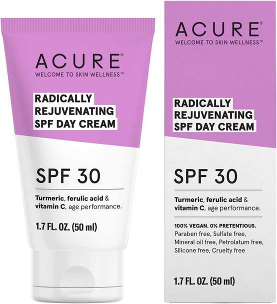 Acure Radically Rejuvenating SPF30 Day Cream, 1.7 Oz